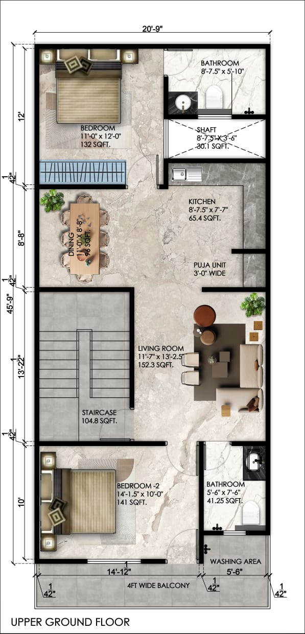 First Floor Plan 100 Gaj House